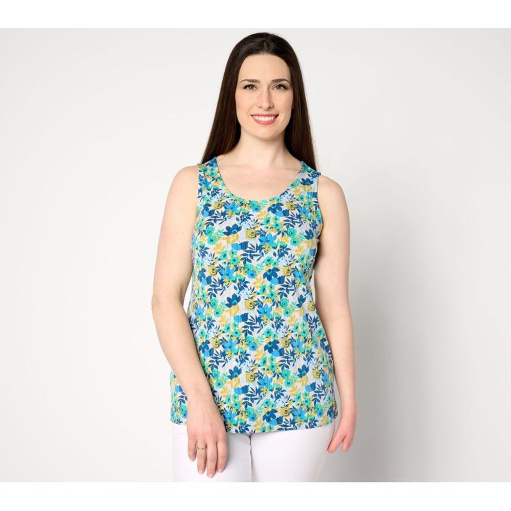 Susan Graver Women's Top Sz 2XS (XXS) Printed Liquid Knit Multi-colored A649288